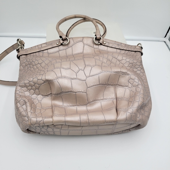 Coach Madison Sophia Embossed Satchel Sand Shoulder bag w Shoulder Strap - Picture 2 of 13